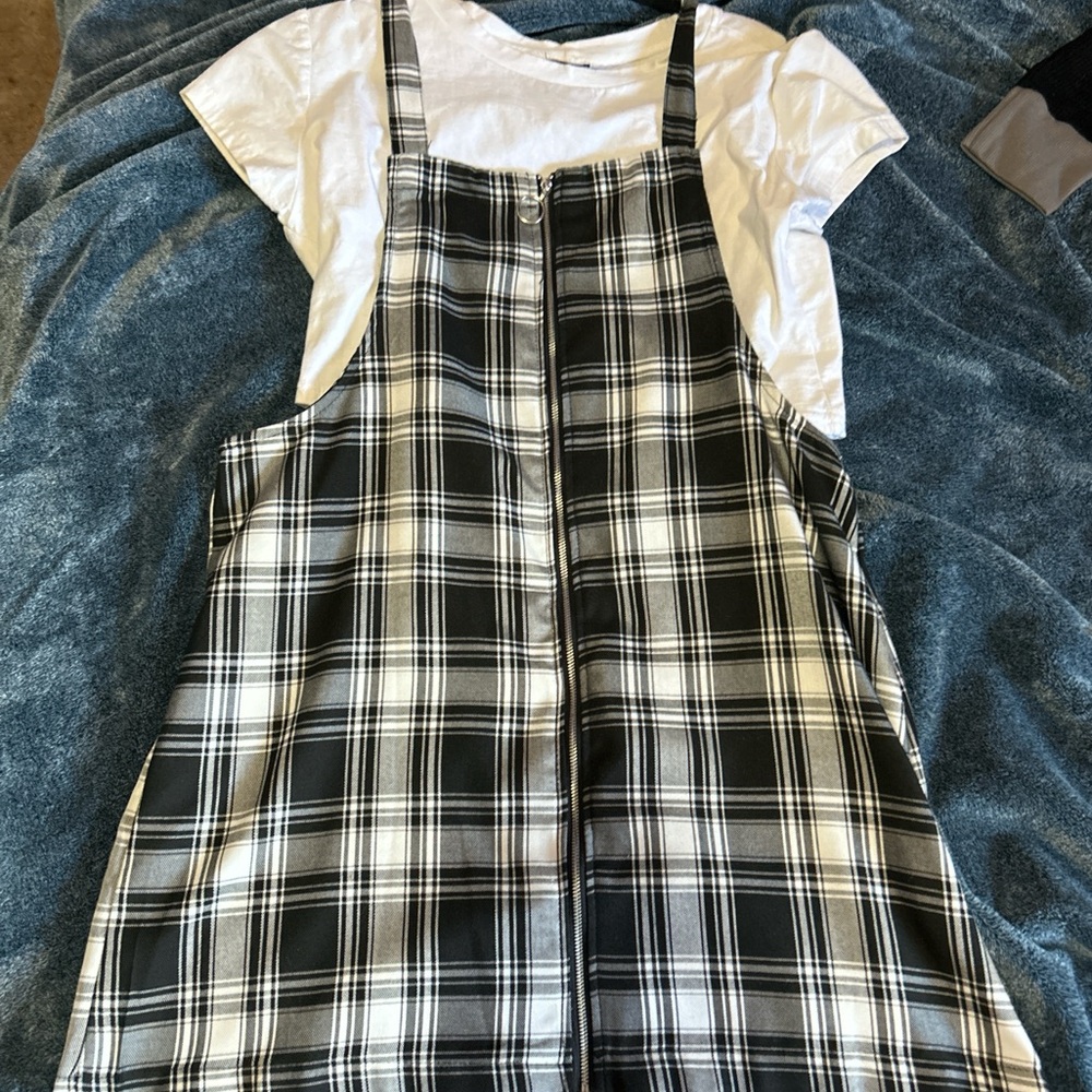 Wallflower white crop top and zip-up cover dress